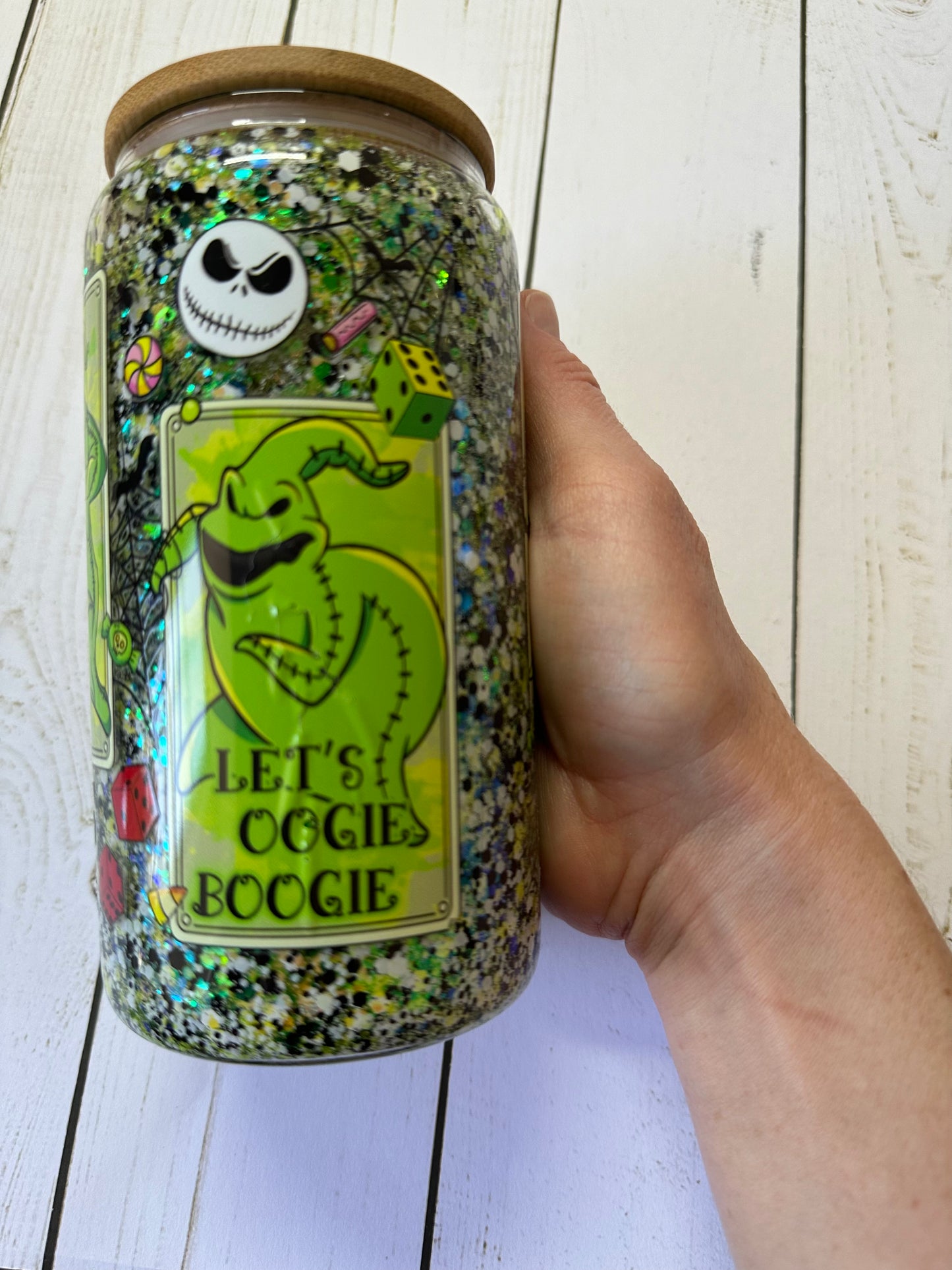 Oogie Boogie Glitter Cup (Damaged Decal)